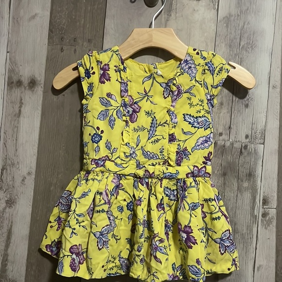 Janie and Jack Toddler Girl Aurora Floral Ruffle Dress Yellow - Picture 4 of 9